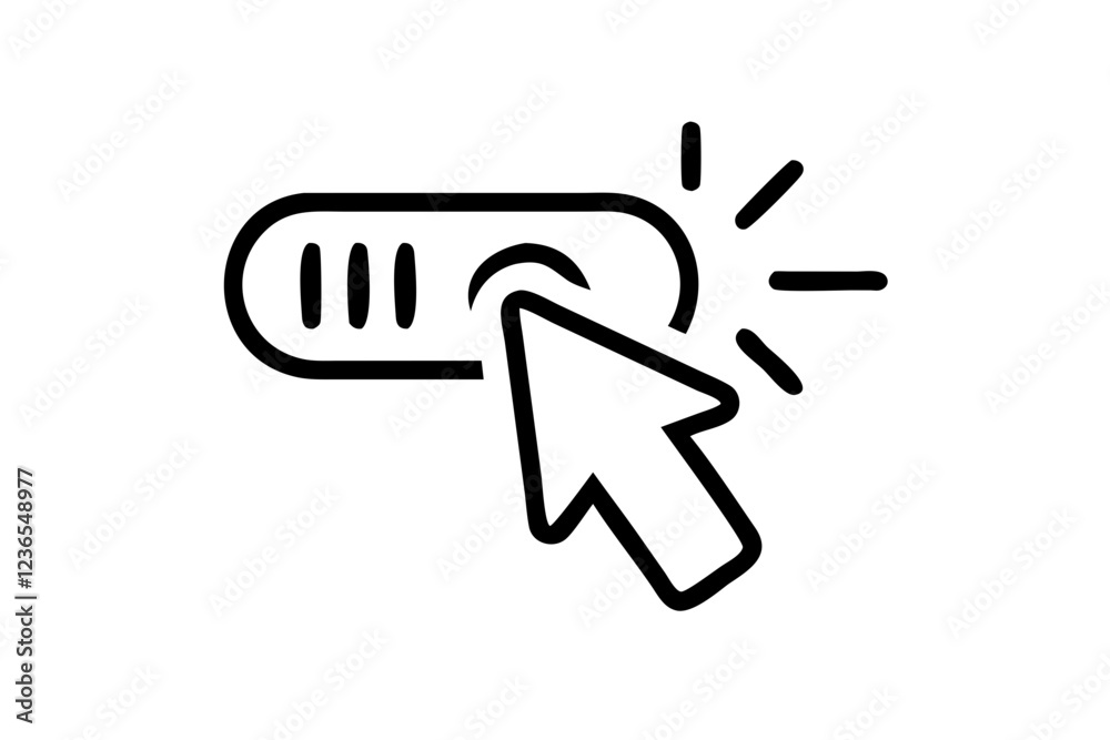 Computer Mouse Click Pointer Cursor Arrow - Flat Vector Icon