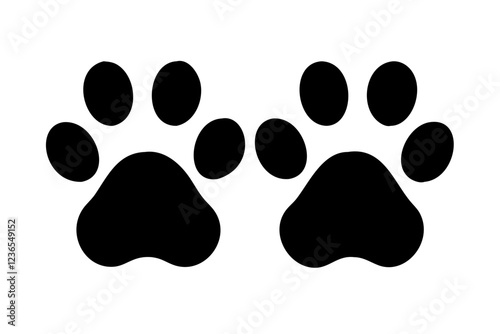 Dog or Cat Paw Print - Flat Icon for Pet Care and Animal Apps