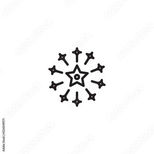 Wallpaper Mural A central star with radiating bursts of smaller star shapes. Represents celebration, achievement, spotlight, brilliance, or a sparkling effect. Torontodigital.ca