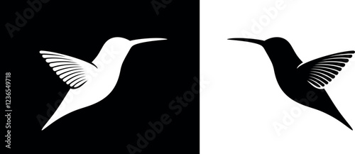 Hummingbird logo. Isolated hummingbird on white background