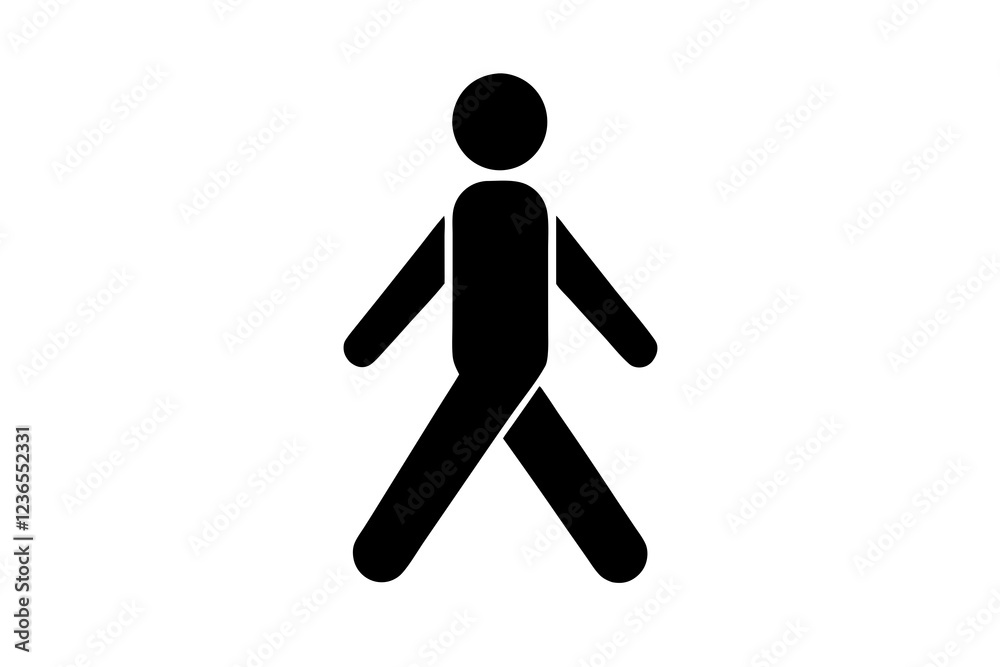 Walking Person Flat Vector Icon - Pedestrian Sign Symbol Walking Person Flat Vector Icon - Pedestrian Sign Symbol