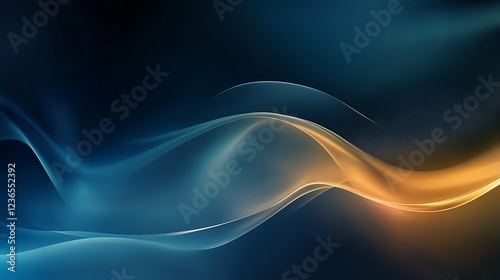 Abstract Blue and Gold Wave Design Background