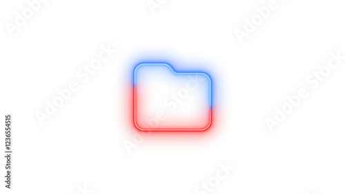 Folder icon glowing neon blue red gradient color