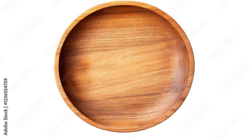 Empty round wooden plate isolated on transparent background Empty round wooden plate isolated on transparent background