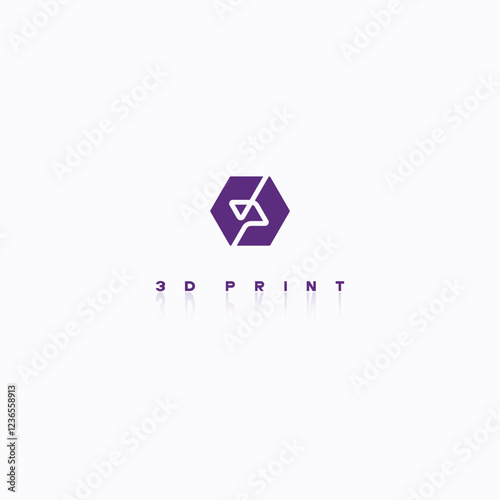 Vector Logo for 3d printing. Printing in three dimensional