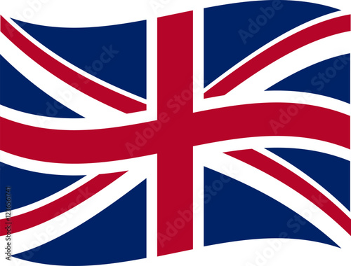 United Kingdom waving flag illustrator of national  icon