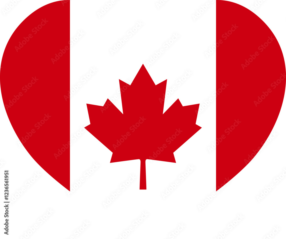Canada heart shaped icon flag illustrator national Canada heart shaped icon flag illustrator national