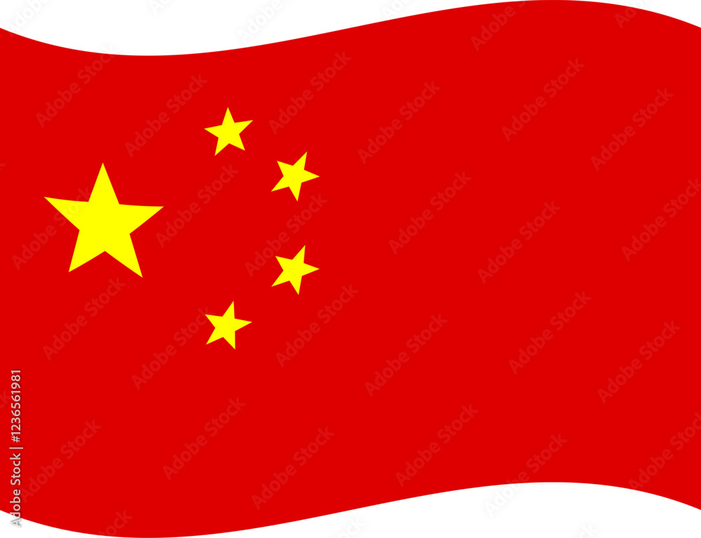 CHINA waving flag illustrator of national icon CHINA waving flag illustrator of national icon