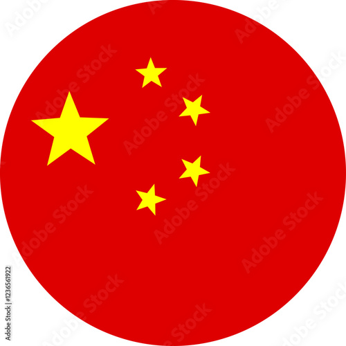 CHINA flag illustrator national of round