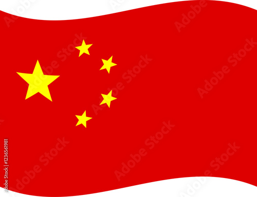 CHINA waving flag illustrator of national  icon