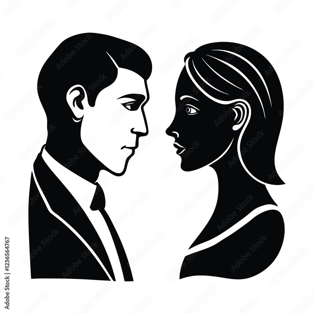 Couple silhouette vector art illustration Couple silhouette vector art illustration