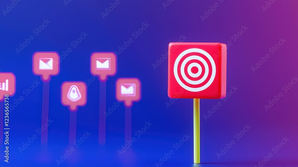 Target Marketing Strategy Concept with Social Icons