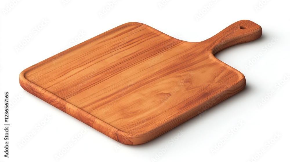 Square wooden cutting board with handle, isolated on white background. Square wooden cutting board with handle, isolated on white background.