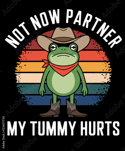 Not Now partner My Tummy Hurts Cowboy Frog Vintage