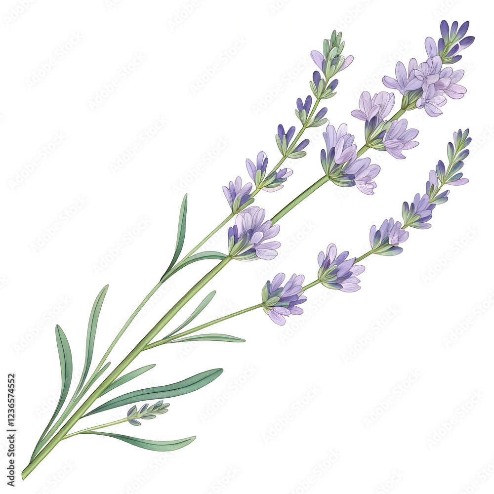 Naklejka premium bunch of lavender on white background 