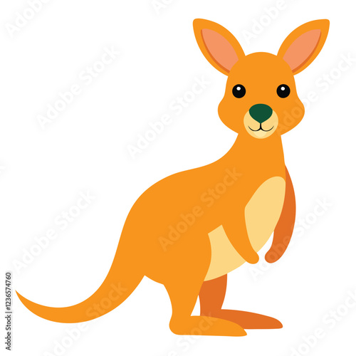 Cute kangaroo funny vector art illustration