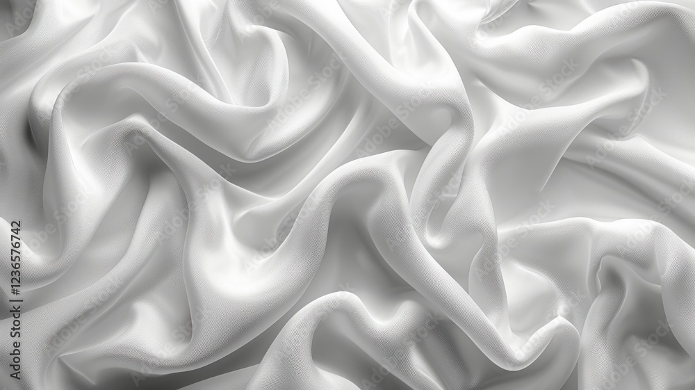 Fototapeta premium A white fabric with a pattern of waves