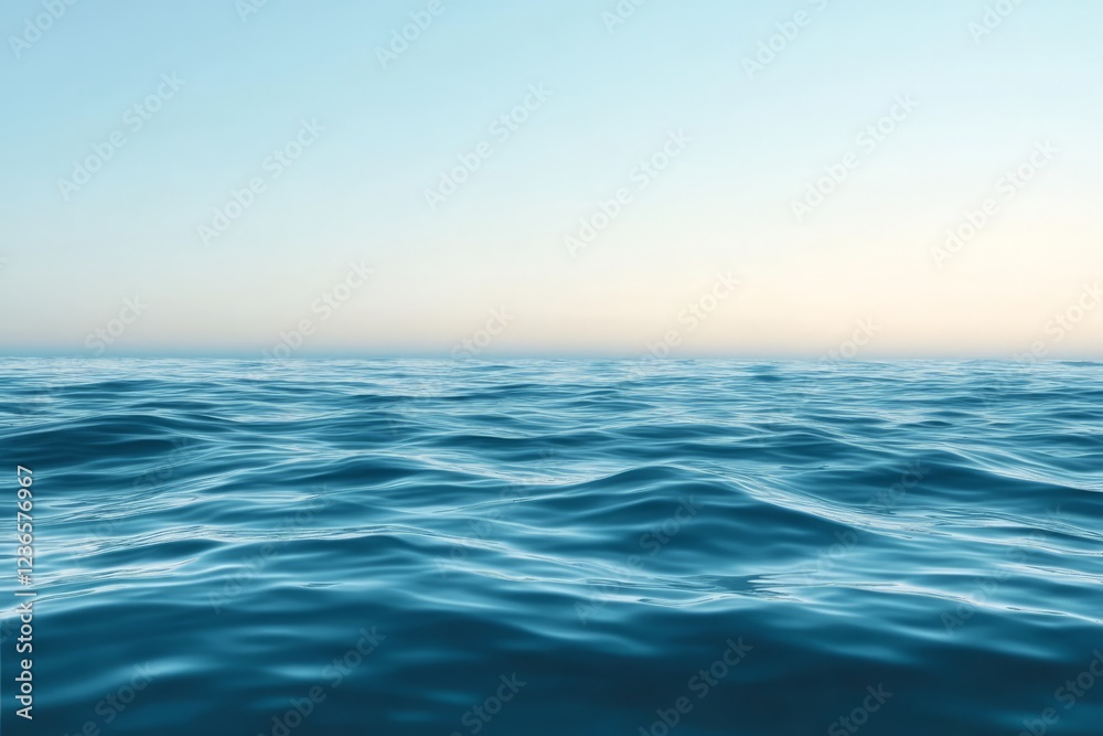Fototapeta premium Calm Ocean Surface Under A Clear Sky.
