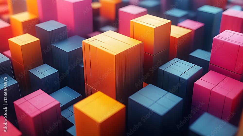 Abstract 3D colorful blocks background. Abstract 3D colorful blocks background.