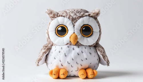stuffed owl toy on a white background