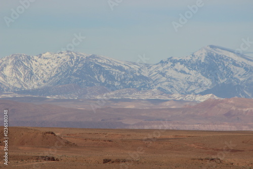 Snow Capped Atlas Mountains in Morocco photo