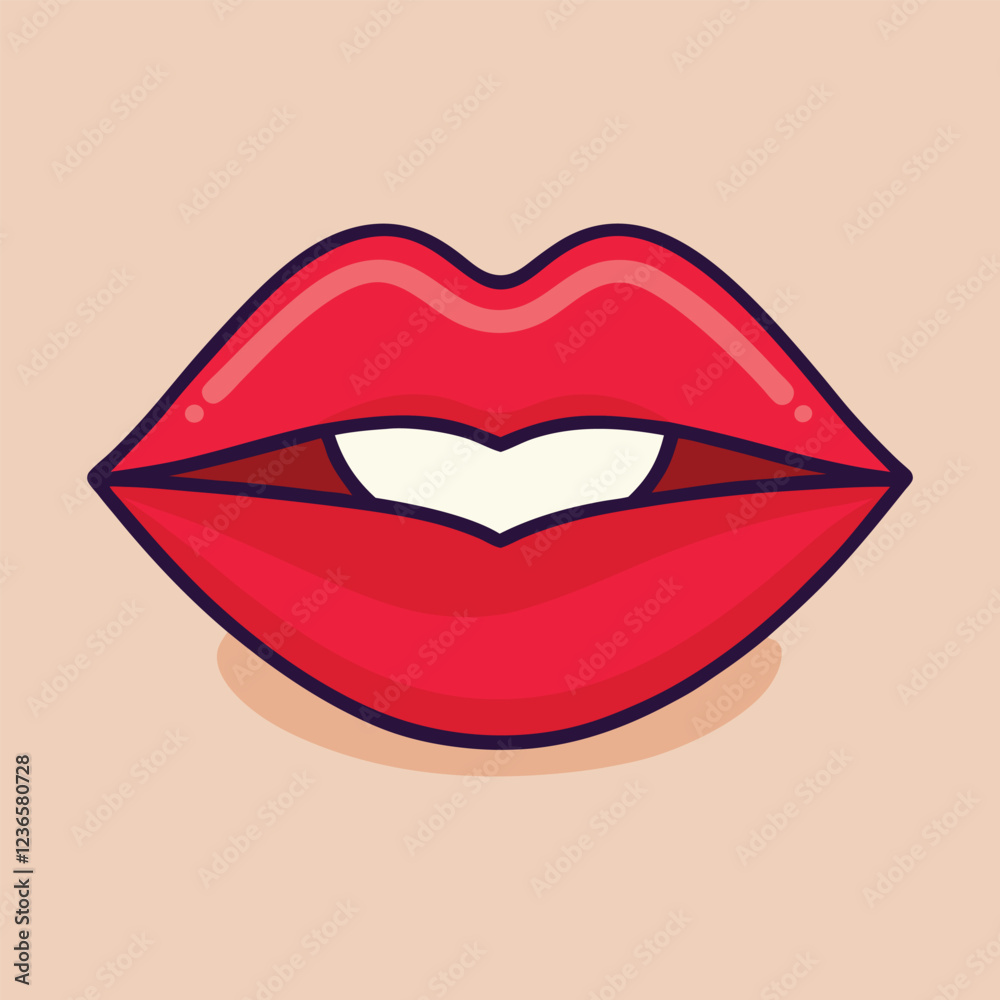 Red lip print. Lips vector illustration
Red lip print. Lips vector illustration