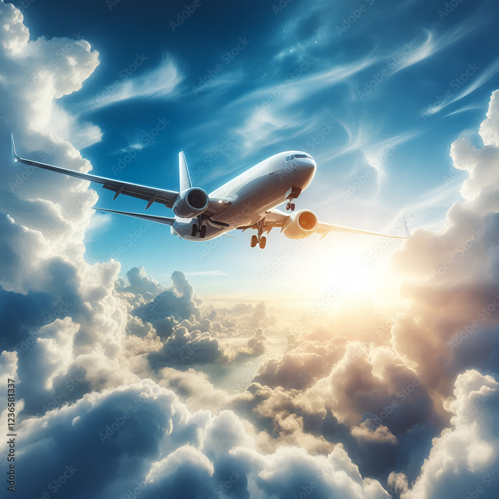 Fototapeta premium aeroplane fly on the sky