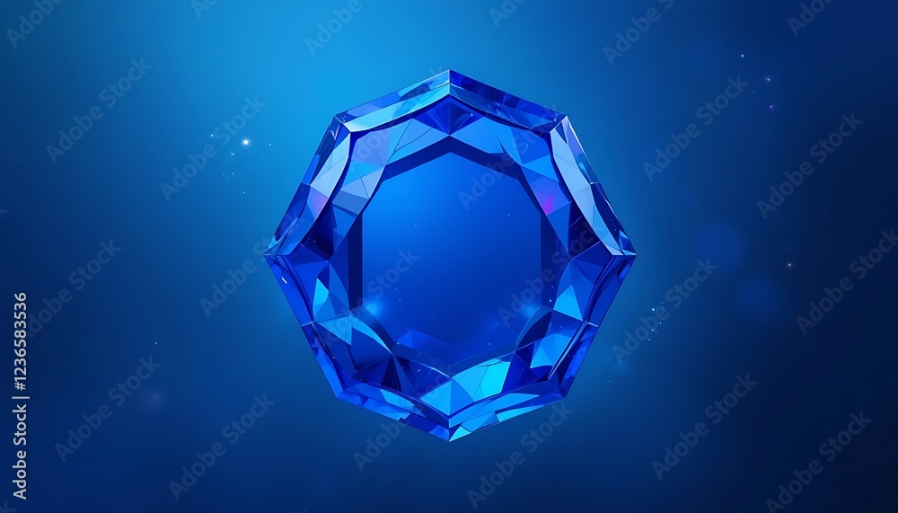Radiant Blue Gem: A Facet-Rich, Deep-Blue Jewel in Digital Art Radiant Blue Gem: A Facet-Rich, Deep-Blue Jewel in Digital Art
