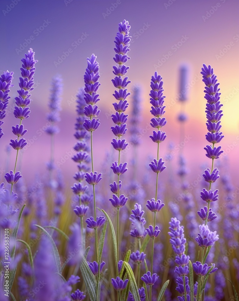 Fototapeta premium Cool lavender with gentle gradients and a serene warm feeling abstract summer concept background