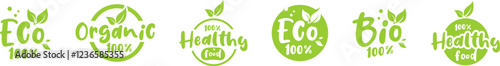 Eco-Friendly and Organic Food Labels Vector Set