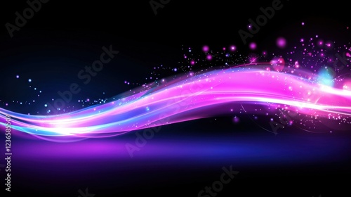 A sleek abstract wave of light and particles, illustrating the concept of innovation and futuristic technology.