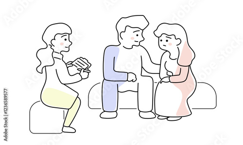 Couple receiving counseling from a doctor