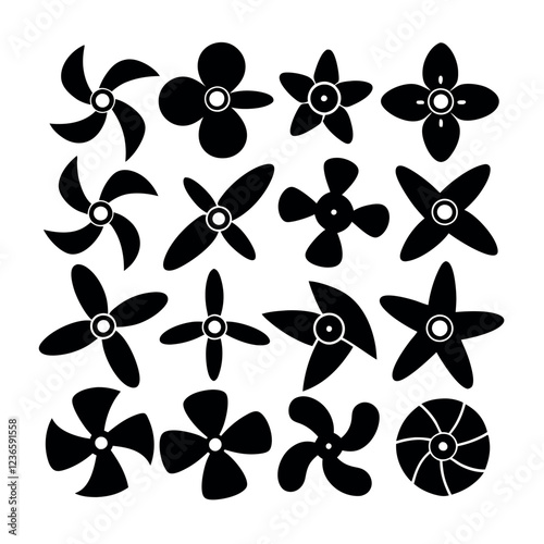 Collection of Vector Propeller and Fan Blade Designs