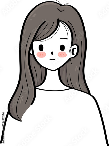 girl cartoon drawing minimal style