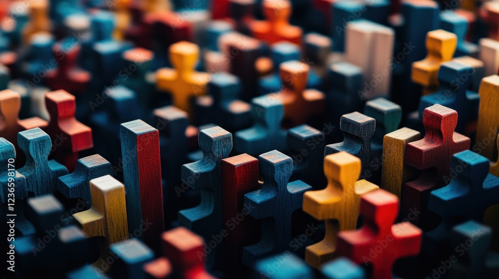 Abstract Puzzle: A Symphony of Colors and Interconnectedness Abstract Puzzle: A Symphony of Colors and Interconnectedness
