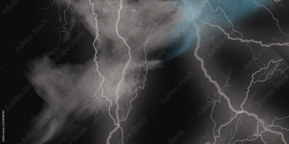 Thunder Stock Image In Black Background. Massive lightning bolt with branches isolated on black background. Thunder Stock Image In Black Background. Massive lightning bolt with branches isolated on black background.