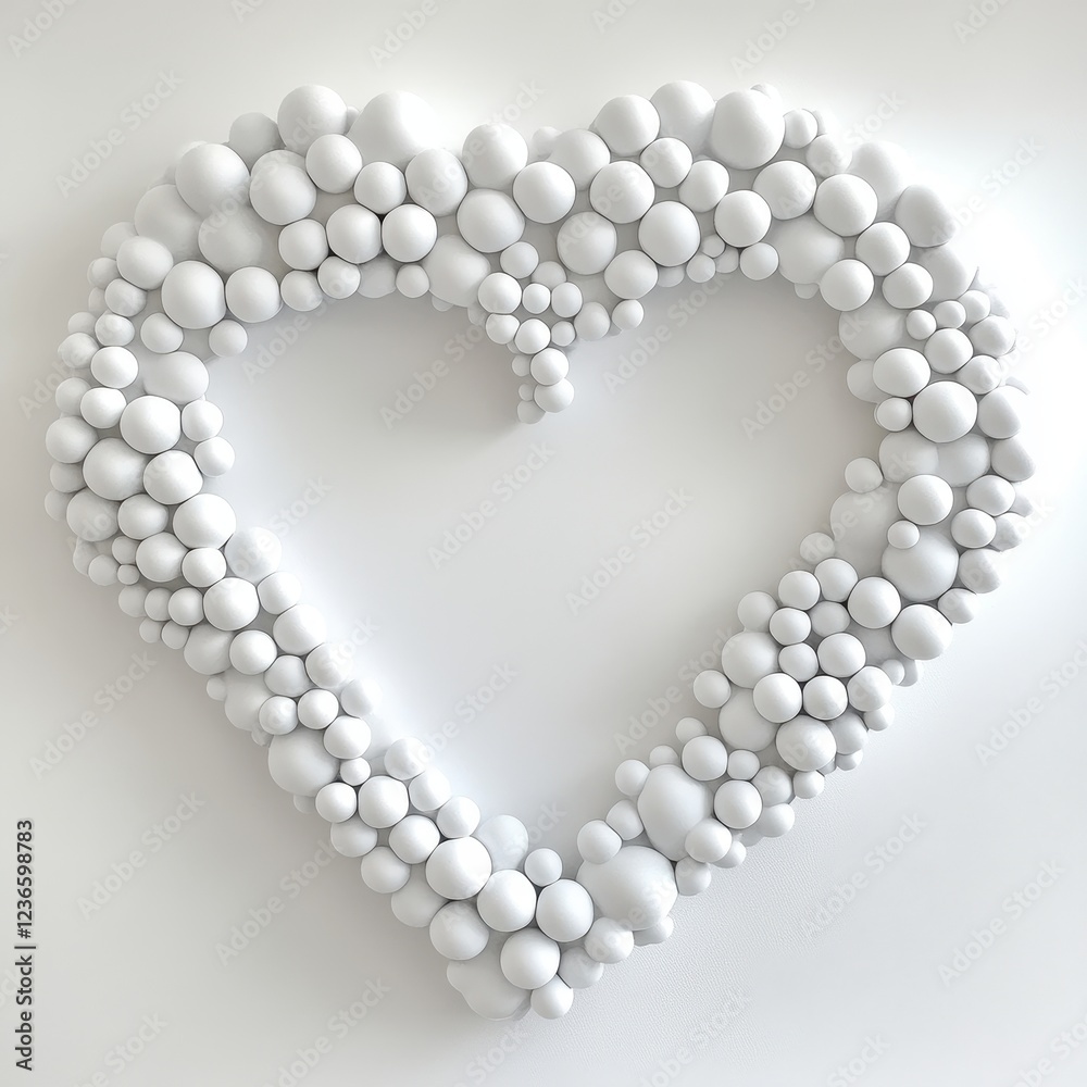 Obraz premium Minimalist Heart Shape Made From Small Connected Hexagons Design