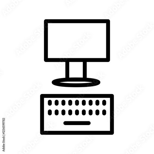 Adobe IllustraComputer image. Stock Vector Graphics monitor keyboard tor Artwork