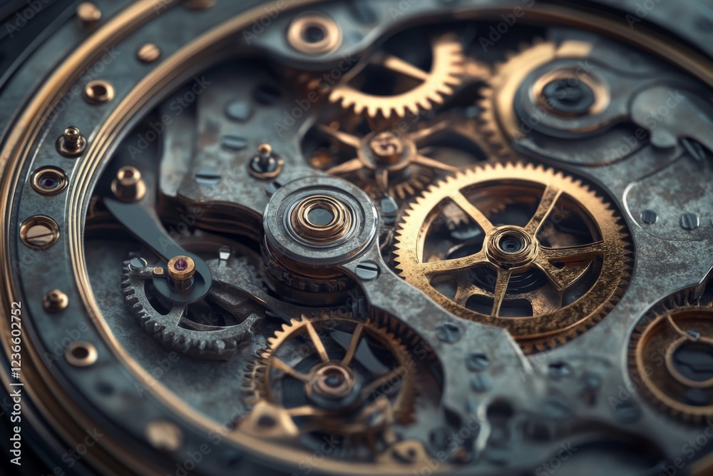 Intricate Clock Mechanism Illustration Intricate Clock Mechanism Illustration