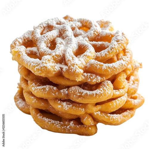 Delicious Funnel Cake  Sweet Treat  Fair Food  Carnival Food  Golden Brown  Crispy  Powder