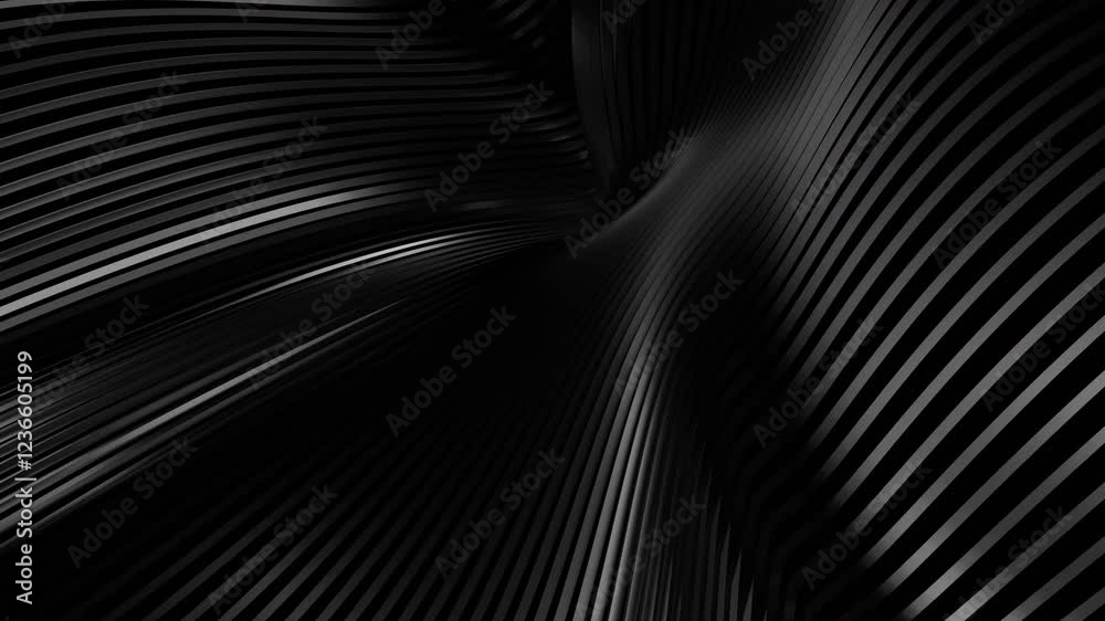 Abstract animation, background design with reflected lines, 4k seamless looped video, 3d render Abstract animation, background design with reflected lines, 4k seamless looped video, 3d render