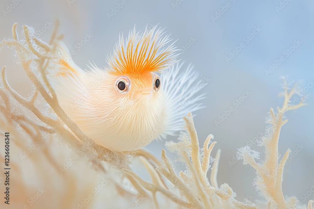 Obraz premium Adorable Fluffy Fish in Coral Reef Underwater Photography