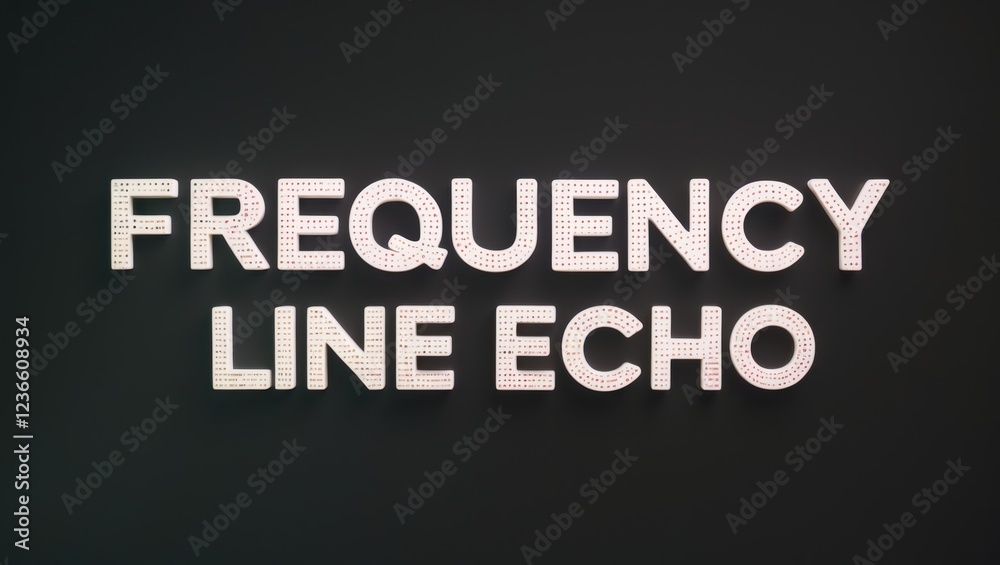 Fototapeta premium Illuminated Text Display of Frequency Line Echo on Dark Background