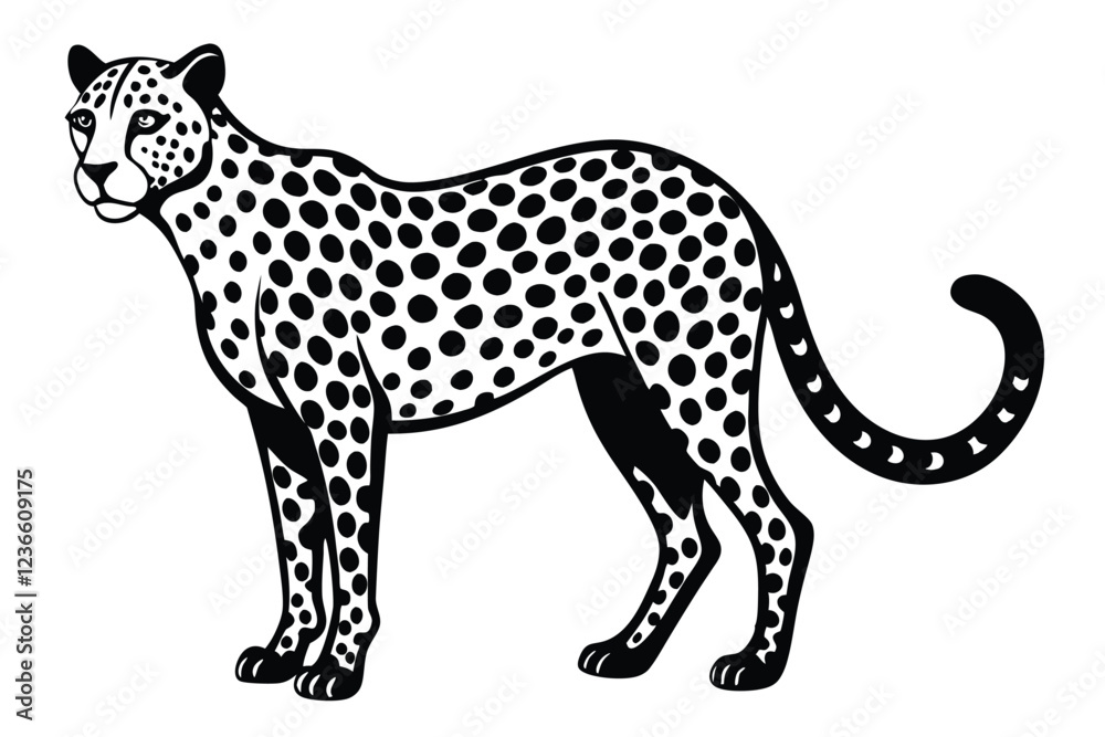 Funny Cheetah vector silhouette art illustration Funny Cheetah vector silhouette art illustration