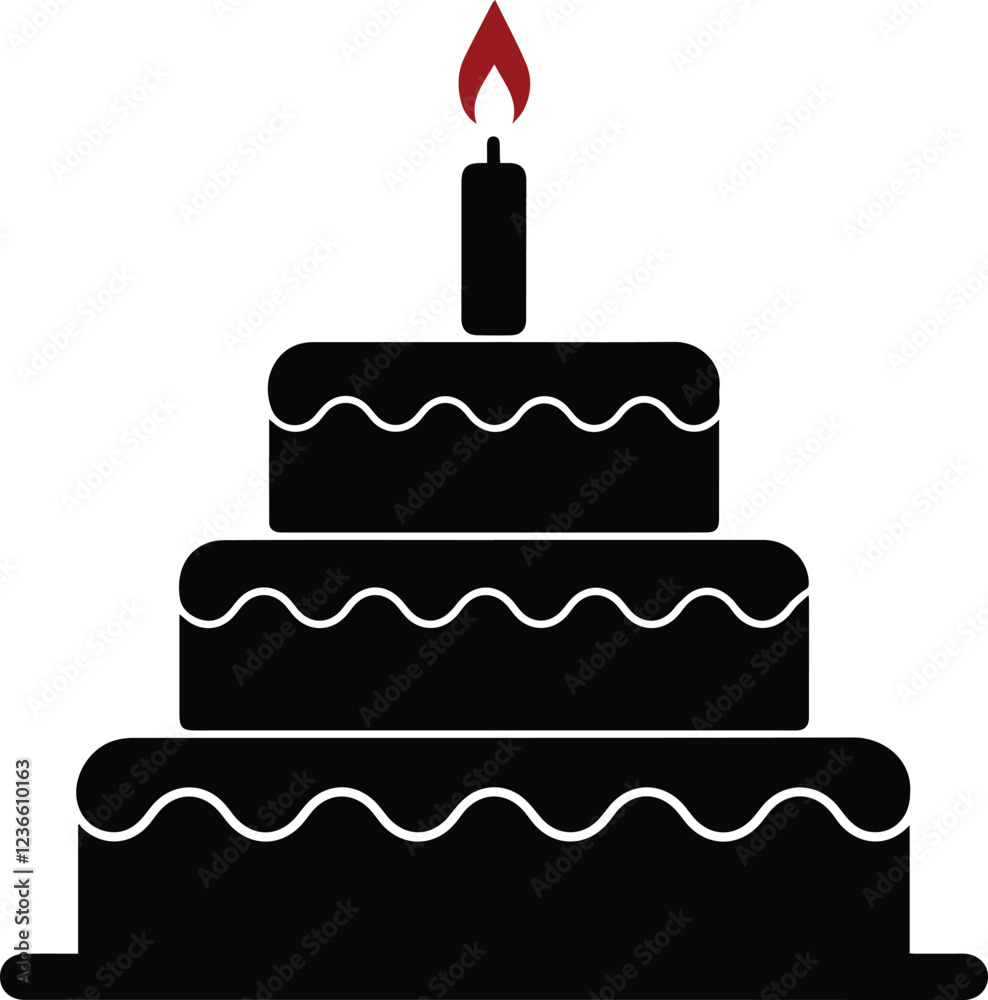 birthday cake icon over white background vector illustration. vector graphic design birthday cake icon over white background vector illustration. vector graphic design