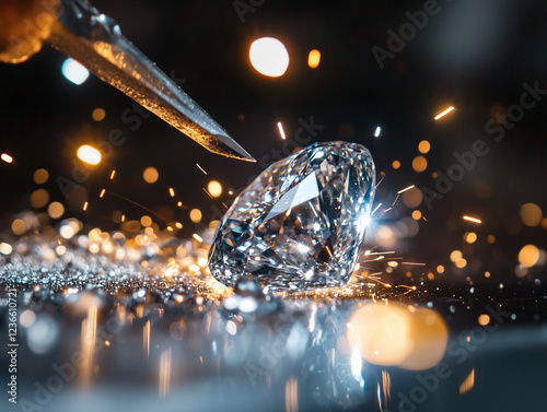 Sparks of Precision: Diamond Cutting in Action