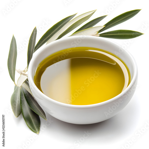 Wallpaper Mural Fresh olive oil in bowl with olive leaves, perfect for cooking and dressing Torontodigital.ca