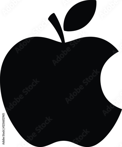 apple fresh fruit isolated icon vector illustration graphic design in black and white