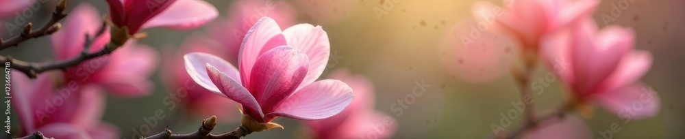 Soft pink petals unfurl on a gentle spring morning, spring, magnolia Soft pink petals unfurl on a gentle spring morning, spring, magnolia