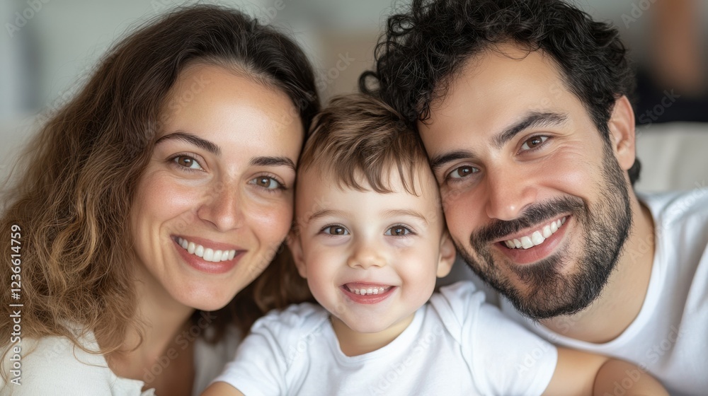 A happy family smiling together, showcasing love and connection during a joyful moment. A happy family smiling together, showcasing love and connection during a joyful moment.